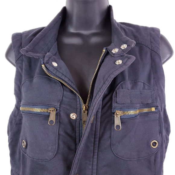 Sanctuary Black Zip Cargo Vest - Picture 2 of 9